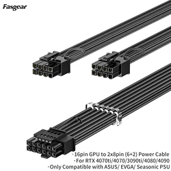 Fasgear PCIe 5.0 Power Cable 70cm 12VHPWR Connector for RTX 4070 4080 4090 Compatible for ASUS EVGA Seasonic Fully Modular PSU
