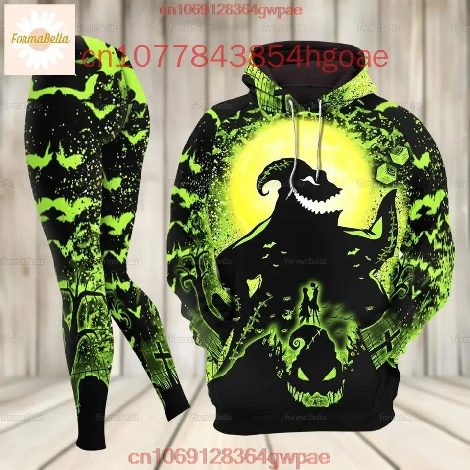 Oogie Boogie Nightmare Before Christmas Combo Hoodie And Legging Set Disney Hoodie Yoga Pants Sweatpants Fashion Sports Suit