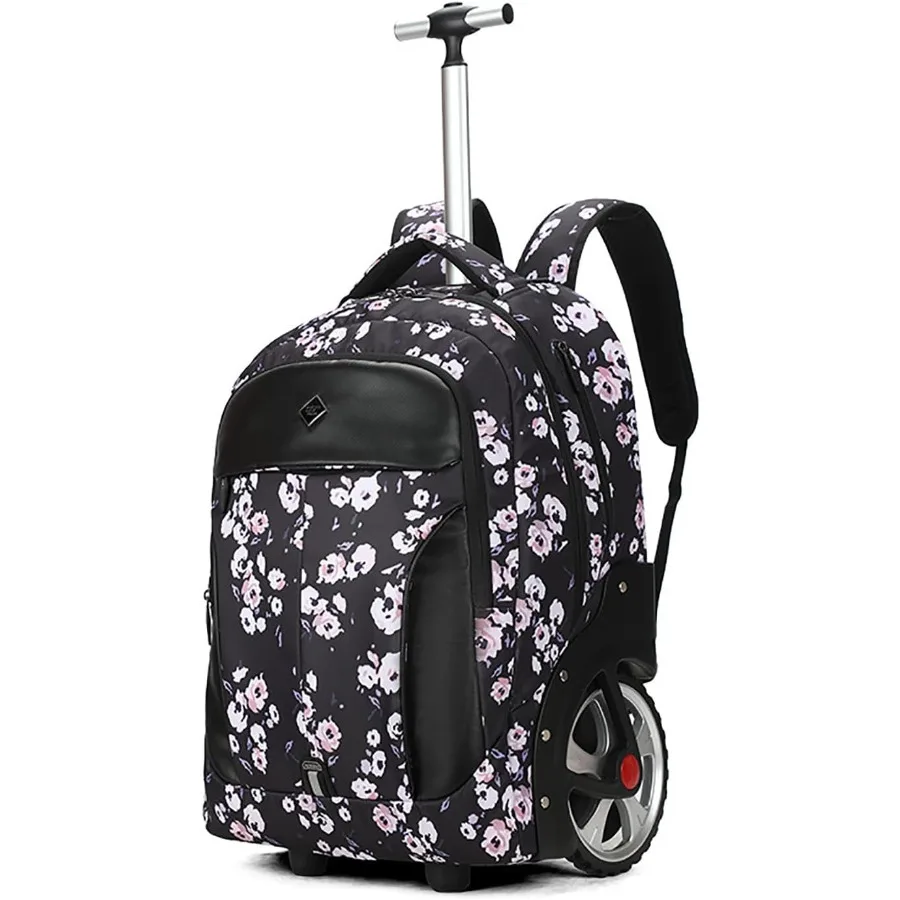 

22 Inch Rolling Backpack Waterproof Backpack with Wheels for Business and Travel Commuter Carry on Laptop Backpack for Women an