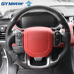 Heated Real Carbon Fiber Steering Wheel For Land Rover Range Rover Sport 2014-2022 L494 Car Steering Wheel Interior Red