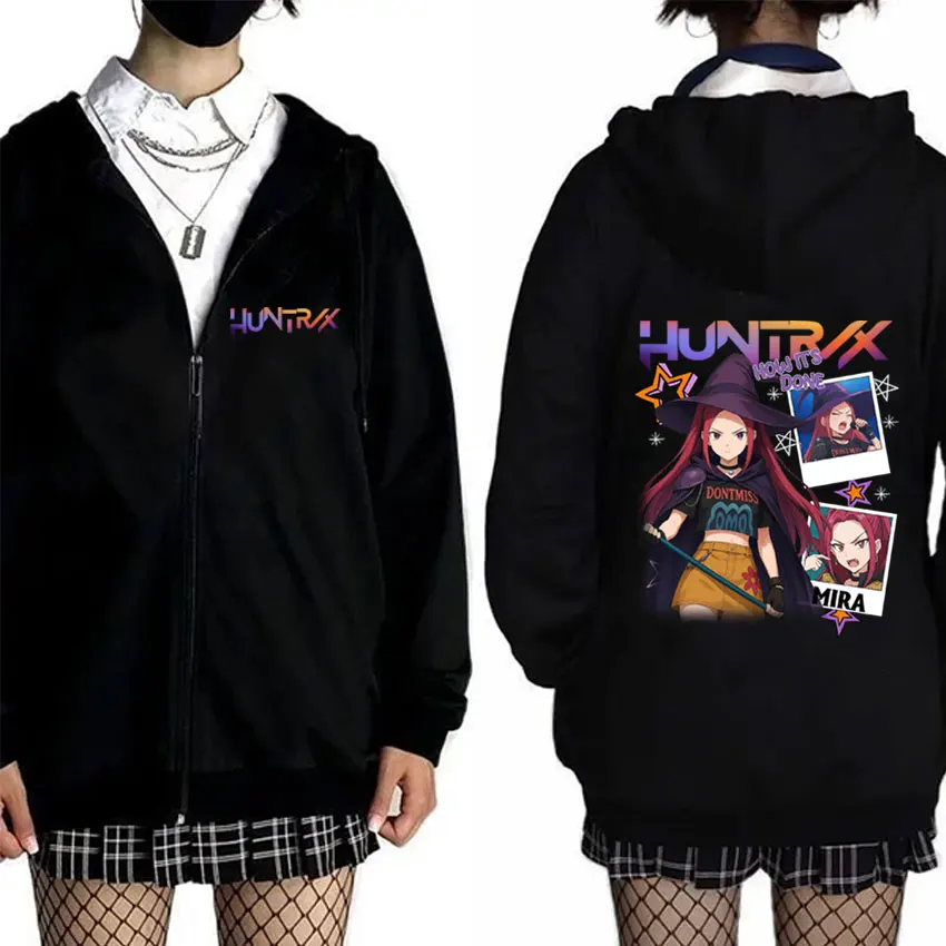 Kpop Demon Hunters Mira графическая толстовка на молнии для мужчин и женщин на Рождество, Хэллоуин, стильная куртка на молнии, мужская модная толстовка большого размера