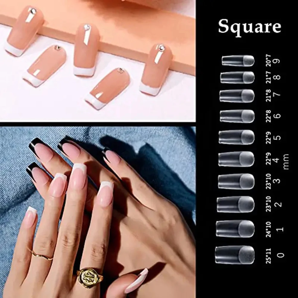 240pcs Thin Semi-Frosted Manicure Nails Tips Wearable Soft Manicure Chips for Women Female