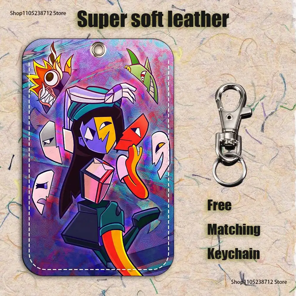 E-Ena Graficzny Estetyczny Brelok do Kluczy z Motywem Deszczu i Skał, Etui na Karty Bankowe, Biznesowe, Pracy, Studenckie, Ochronne Etui na Kartę Autobusową