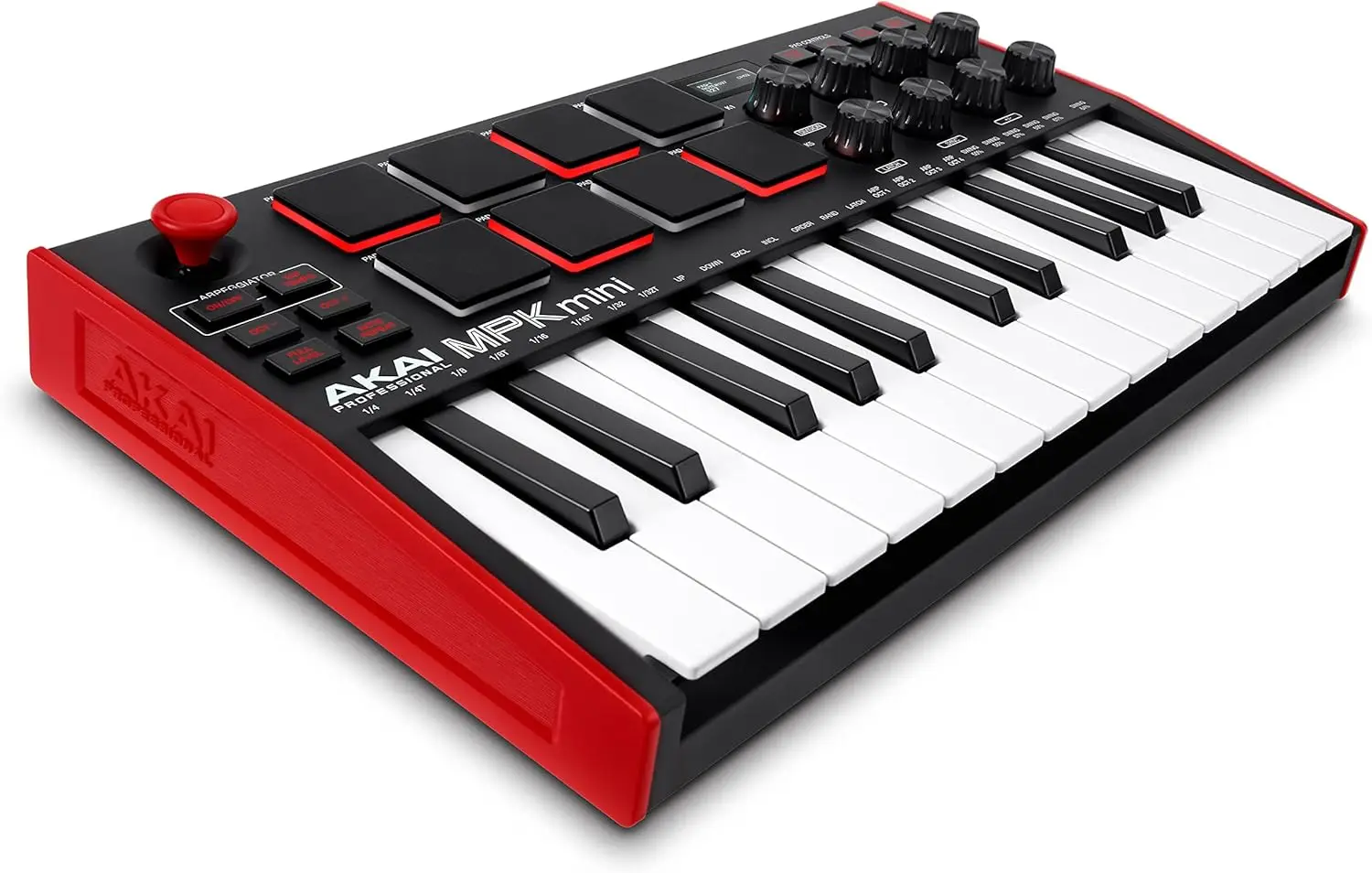Mini 25-Key USB MIDI Keyboard Controller with 8 Backlit Drum Pads, 8 Knobs, Music Production Software & NKS Sound Package