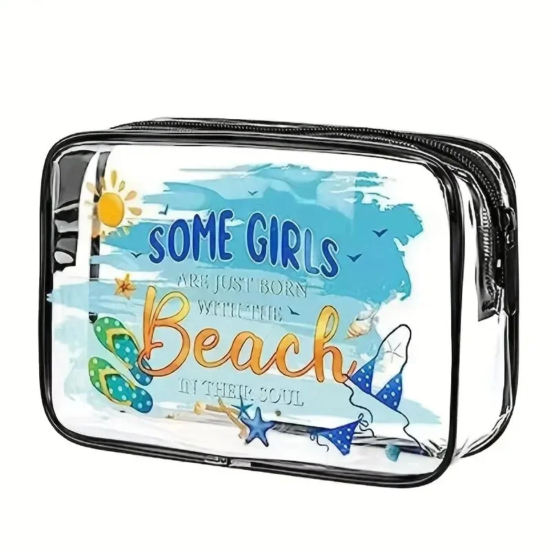 1pc borsa cosmetica in PVC impermeabile per tutti gli usi-custodia da viaggio trasparente per articoli da toeletta trucco e elementi essenziali per