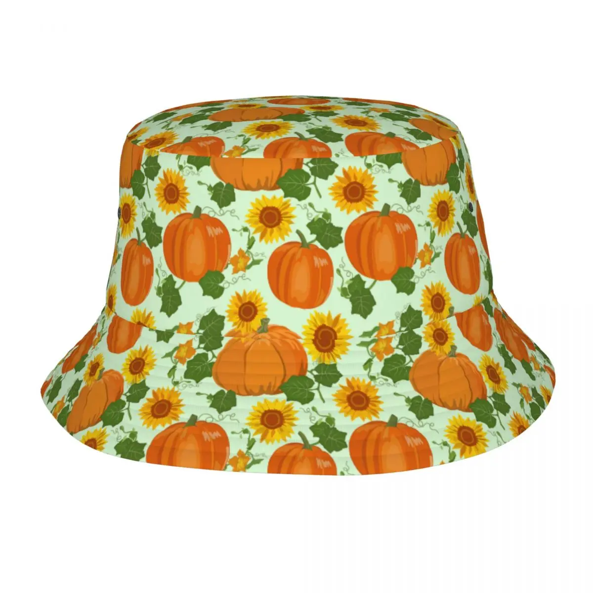 

Fisherman Hat Unisex Bob Cap Harvesting Pumpkins Leaves And Sunflowers Hip Hop Gorros Panama Windproof outdoor Bucket Hat