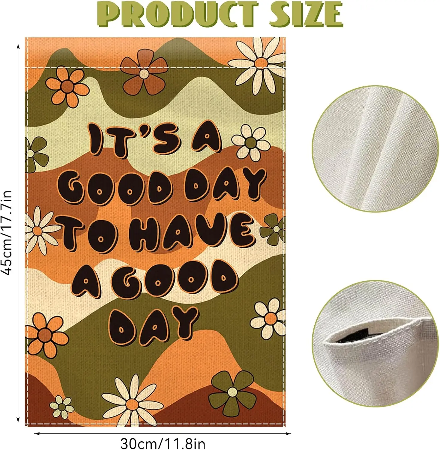 إنه يوم جيد لليوم الجيد، علم الحديقة 12 × 18 مزدوج الجوانب، أعلام ساحة زهور الأقحوان الرائعة للعطلات الخارجية المضحكة JHH