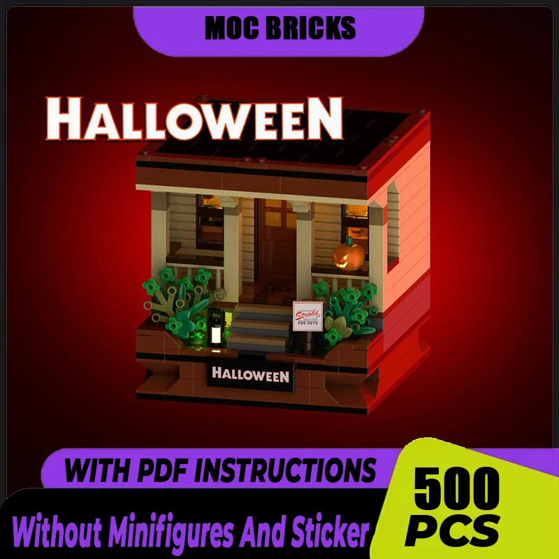 Street View Model Moc Bouwsteen Modulair Halloween Huismodel Technologie Baksteen DIY Assemblage Bouwspeelgoed Vakantiegeschenken