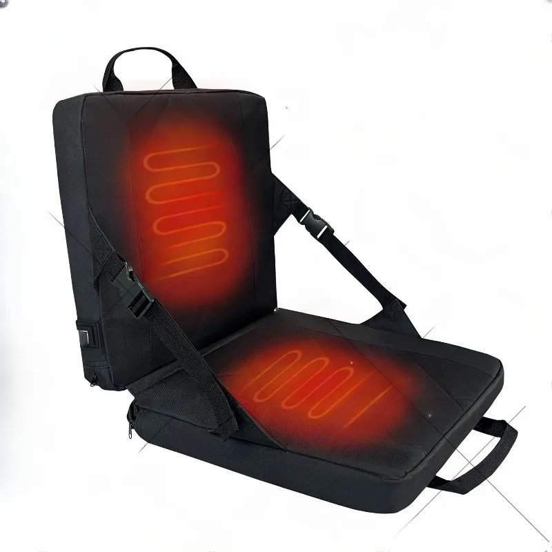 Heated Stadium Two-fold Thick Cotton Three-speed Temperature-controlled Heating Seat Cushion, Camping Fishing Warm
