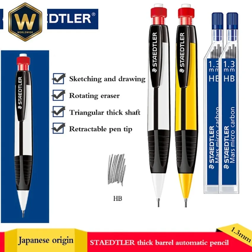 STAEDTLER 771 Mechanical Pencil Triangular 1.3mm Anti-slip Rubber Grip for Drawing Design Writing Painting School Supplies