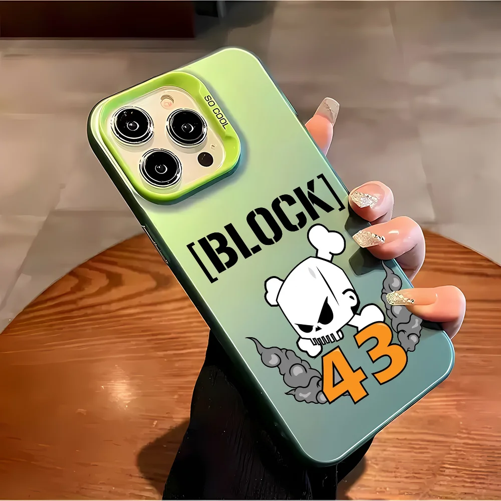 حار K-كين بلوك 43 جراب هاتف موضة آيفون 16 15 14 13 12 11 Mini Pro Max X XR XSMAX 8 7 Plus مكافحة سقوط ماتي الظهر Co