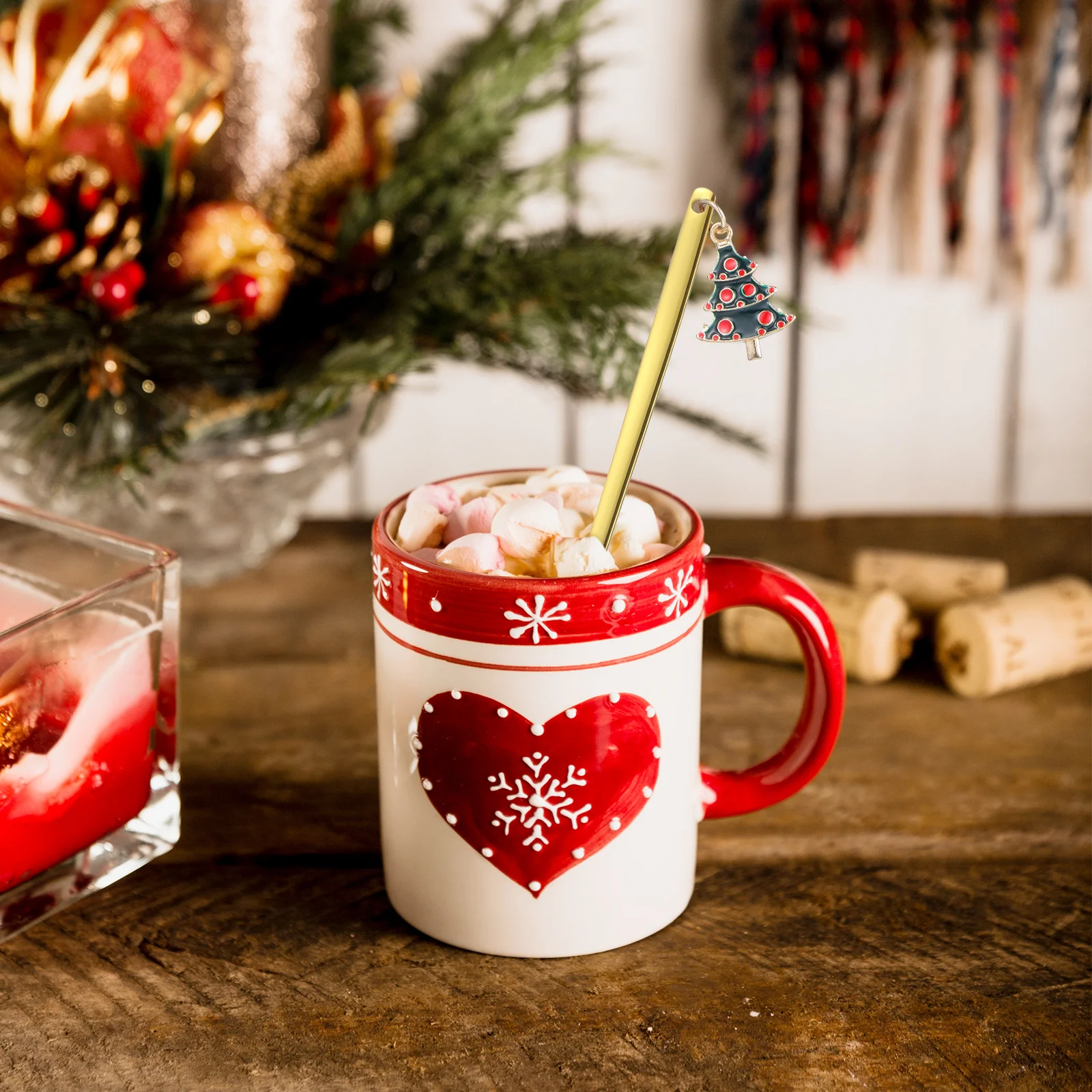 

6Pcs Christmas Coffee Spoons Stainless Steel Mirror Polished Exquisite Gift for Family Parties Lightweight Comfortable