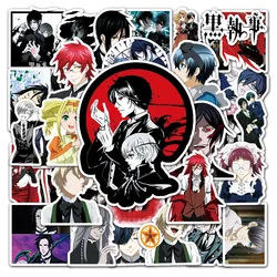 Black Butler Series Graffiti Adesivos, Adequado para Laptop, Capacetes, Decoração Desktop, Brinquedos DIY, Atacado, 50pcs