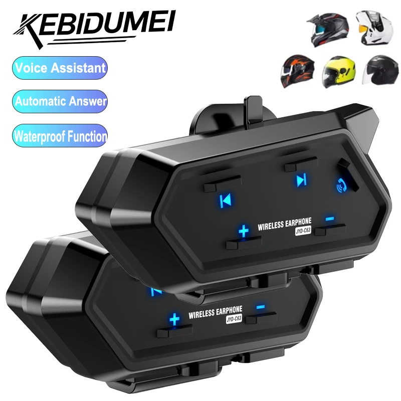 

Bluetooth 5,4 Беспроводная гарнитура для мотоциклетного шлема Наушники для мотошлема Музыкальный плеер Наушники громкой связи с голосовым помощником