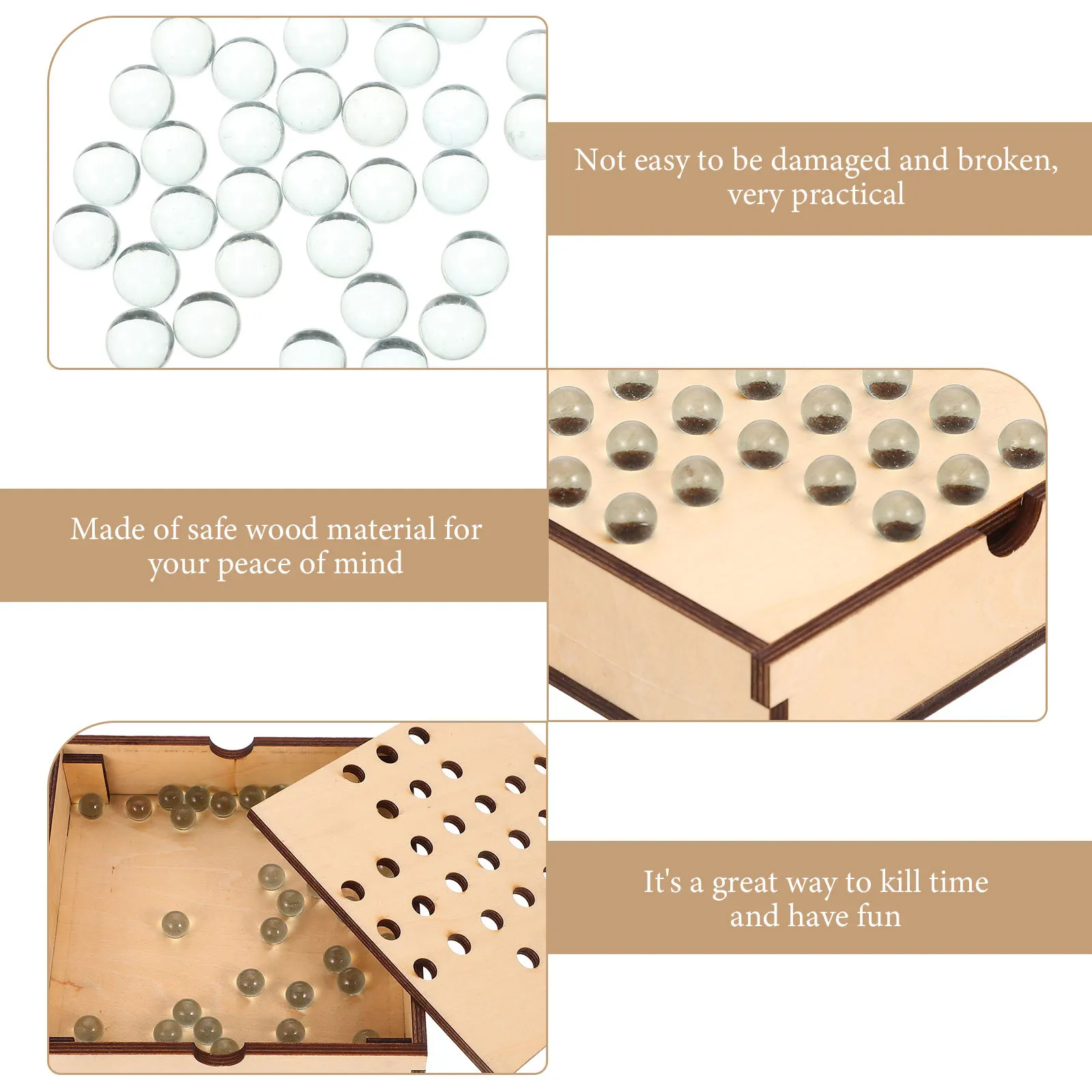 

1Set Intelligence Development Checkers Board Game Wooden Glass Material Durable Portable Educational Game