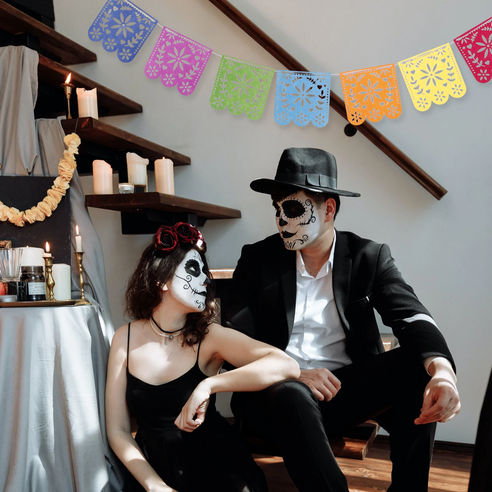 

1 set Pinata Colorful Festival Party Decorations Fiesta Banner Mexican Day of the Dead Wedding Birthday Easy Use Theme