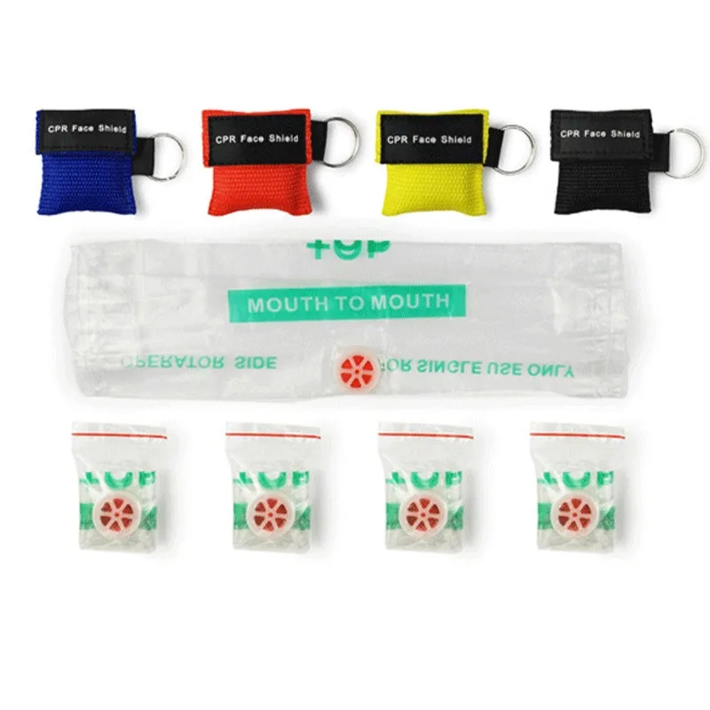 50pcs/100PCS /lots NEW CPR MASK WITH KEYCHAIN CPR FACE SHIELD for Cpr/AED 8 COLORS