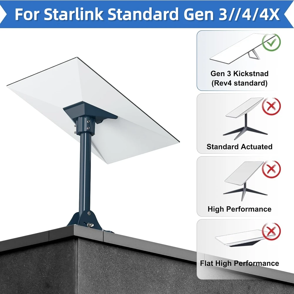For Starlink Standard Gen 3//4/4X Mount Adjustable Roof Mount Kit for Starlink V3/V4 Standard Dish Wall Mount Easy Installation