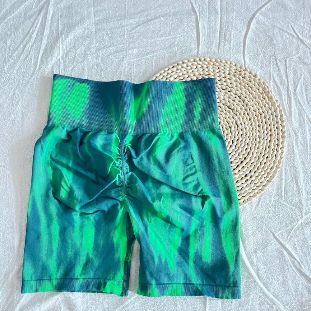 Tie Dye Aurora Shorts weibliche nahtlose schlanke Leggings Fitness studio Laufen Radfahren dehnbare Leggings hohe Taille Hüfte heben Yoga-Shorts – Detail 10