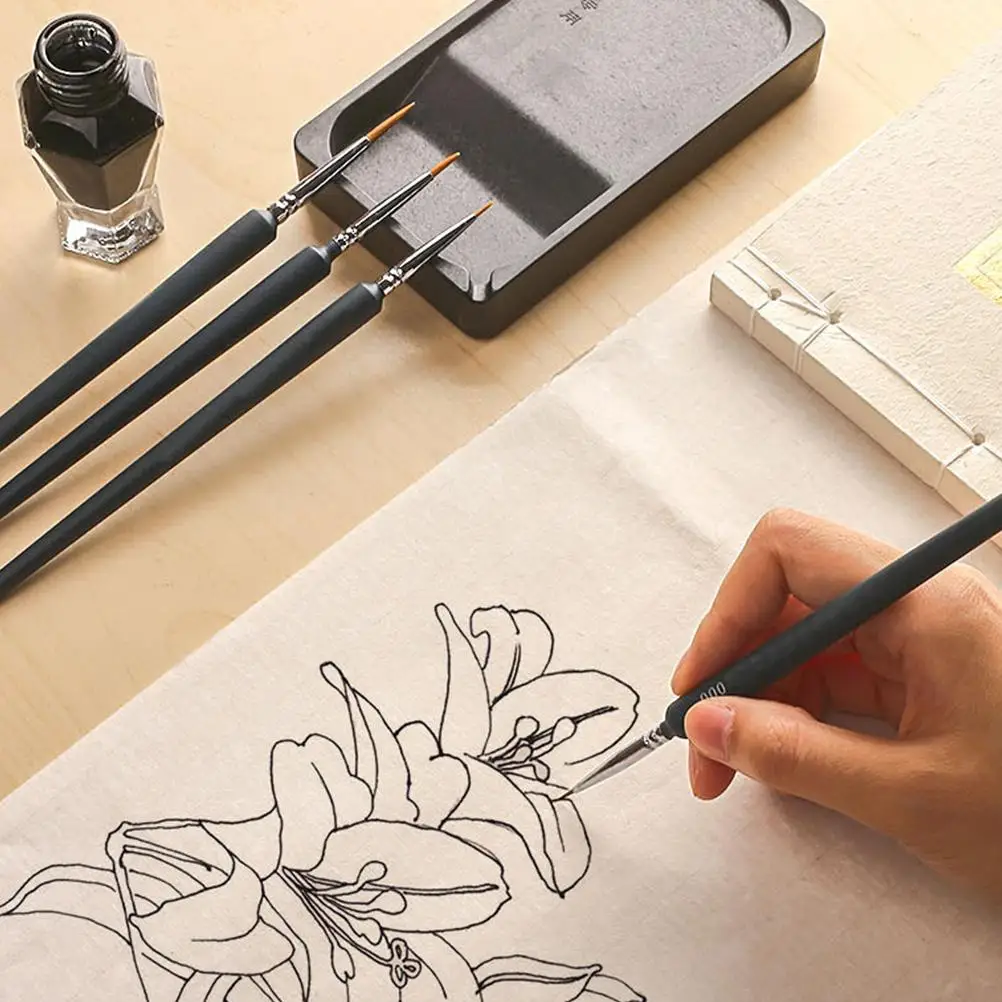 10Pcs Professional Paint Brushes Set Fine Painting Tools Oil Watercolor Brushes Practical Wooden Handle