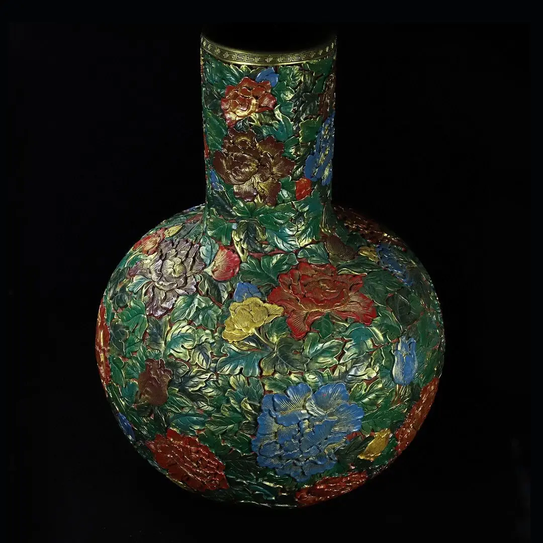 مجموعة زينة مزهرية غنية مطلية بالزهور المطلية بالورنيش #6