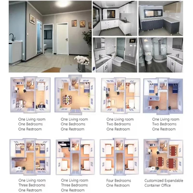 Prefab Tiny Home 2 3 Bedrooms Expandable Container House 20Ft 40Ft Cabins Prefabricated House Ready Made Modular Folding Room