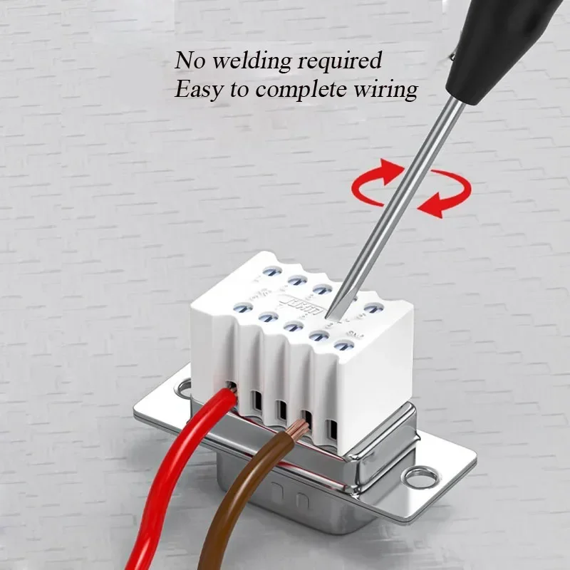 Solderless DB9 RS232 Serial Port Connector 9Pin Male Female Plug Industrial Grade RS485 Mini Terminal Welding-free Joint Head