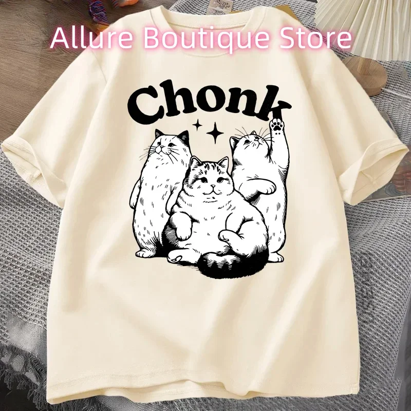 

Забавная футболка с изображением кота-колка для женщин, футболка с милым толстым котом, минималистичная футболка с рисунком мема, футболка для любителей домашних животных, одежда для любителей кошек