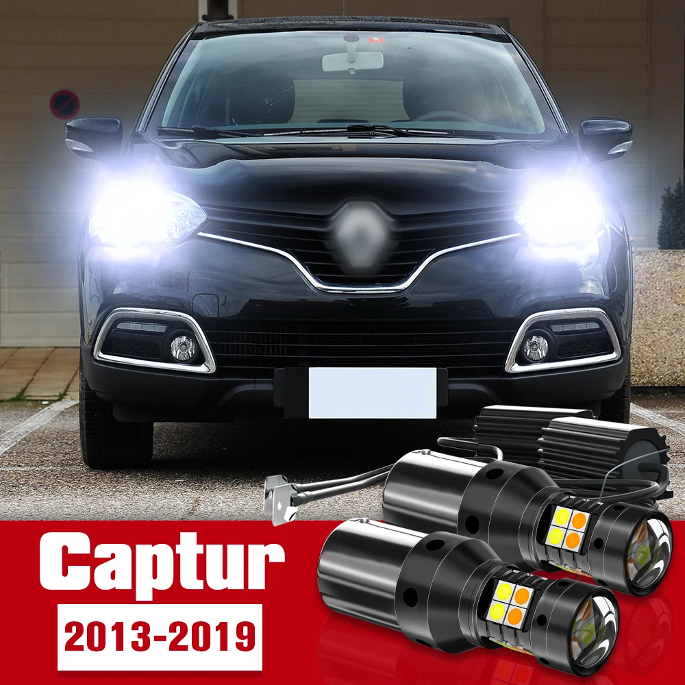 

2pcs LED Accessories Dual Mode Turn Signal+Daytime Running Light DRL For Renault Captur 2013-2019 2014 2015 2016 2017 2018