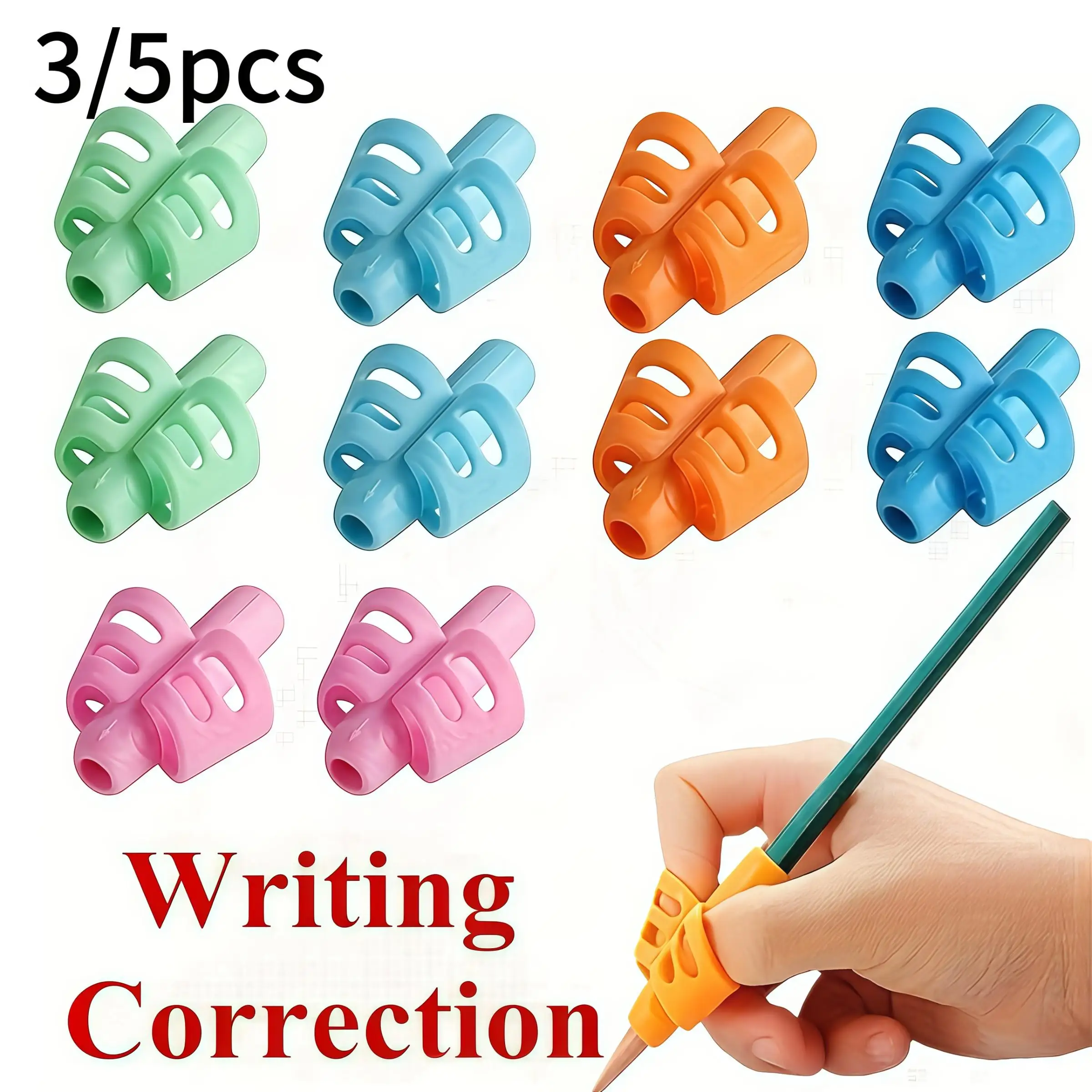 3/5 PCS Silicone Pen Holder For Children, Perfect For Correcting Handwriting Posture And Handwriting Training