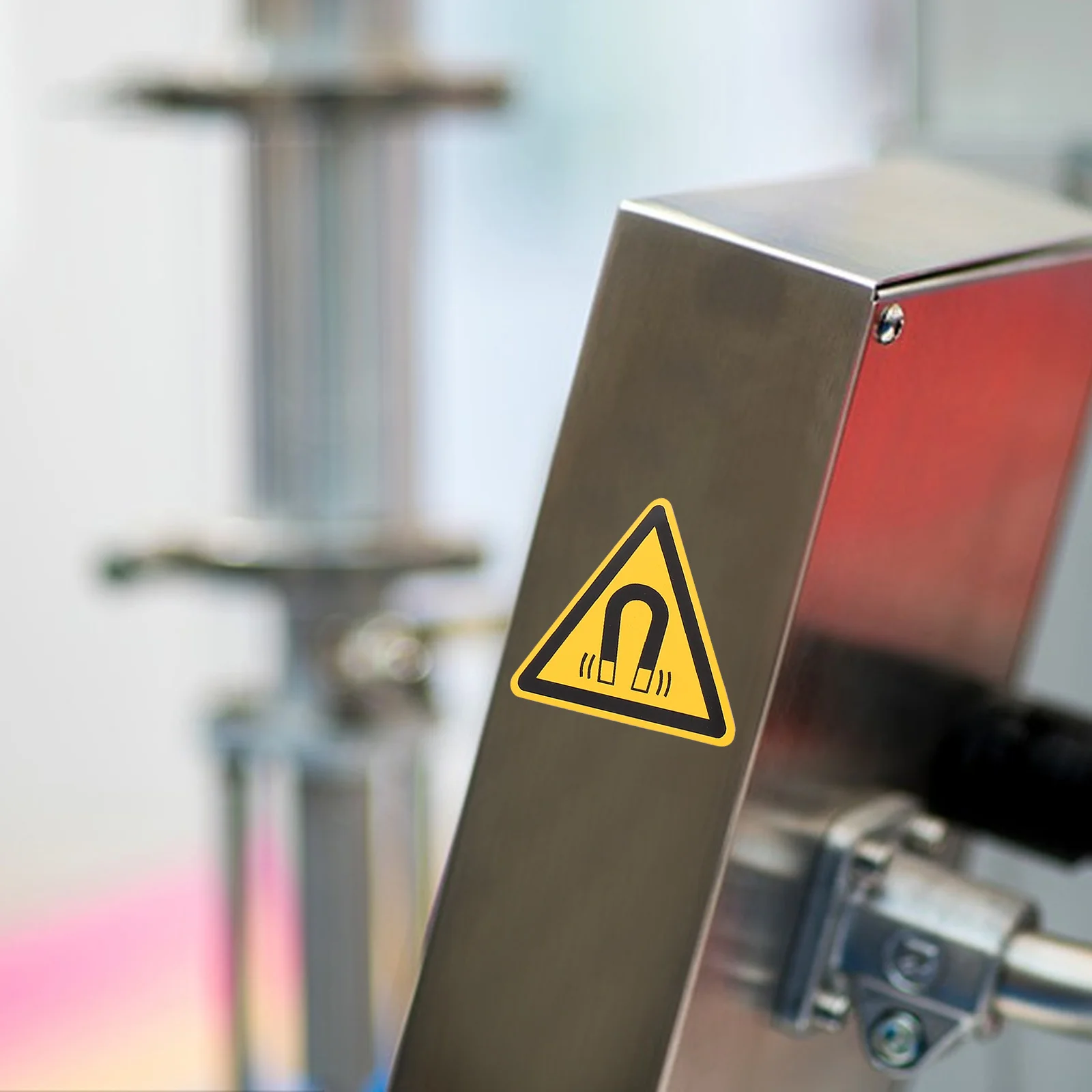 10Pcs Magnetic Field Safety Warning Sticker Waterproof Self-Adhesive Hazard Alert for Machinery Operators in Industrial