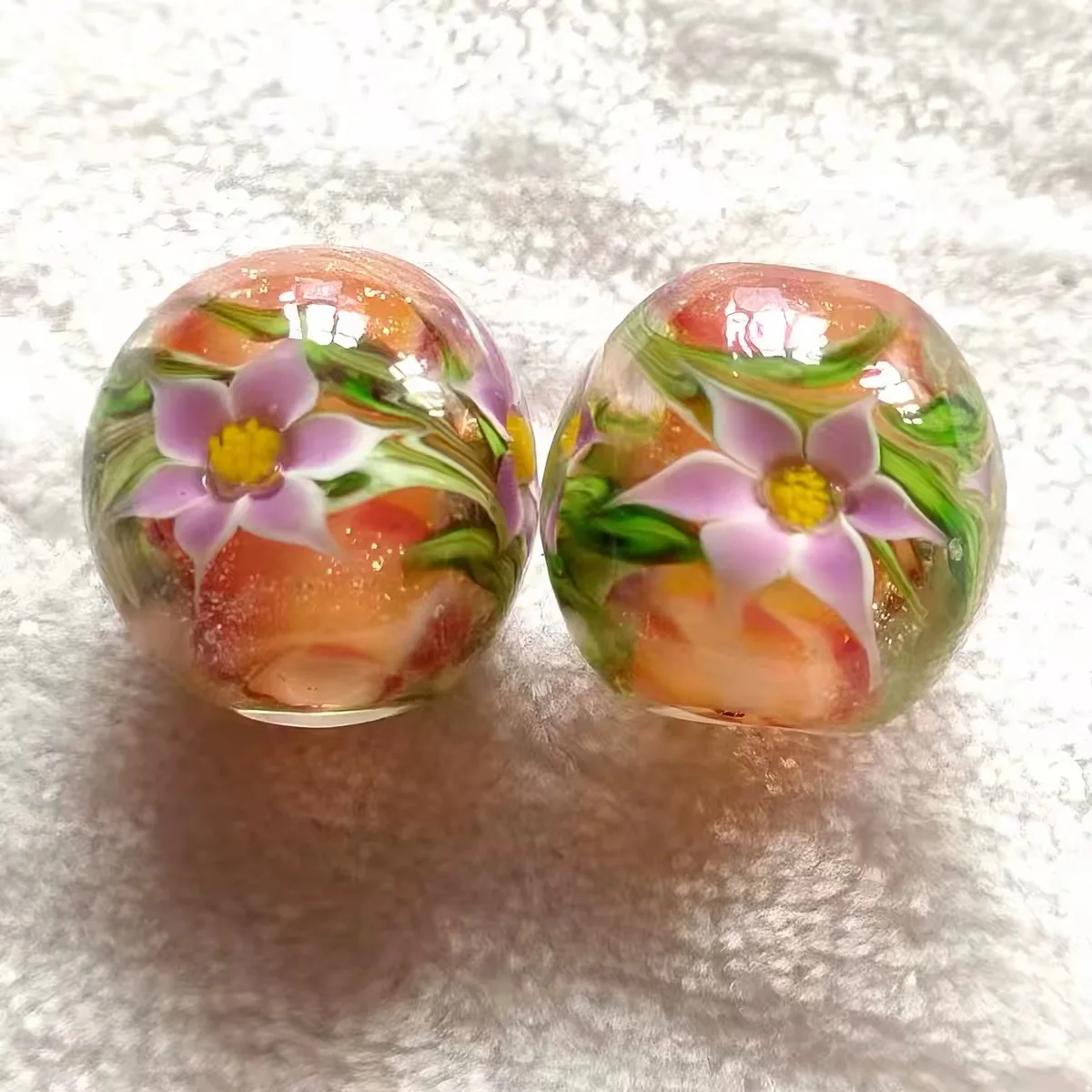 6pieces  14mm Vintage glass loose beads for jewelry making DIY handmade bracelets and earrings view 3