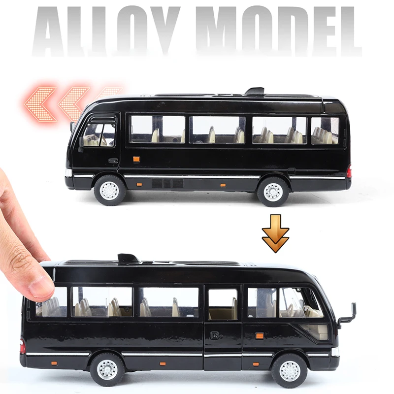 1/24 Classic Car Coaster Bus Diecast Modello di veicolo modelli giocattolo Display-worthy Da collezione Suono Luce hot wheels mini Regali per bambini