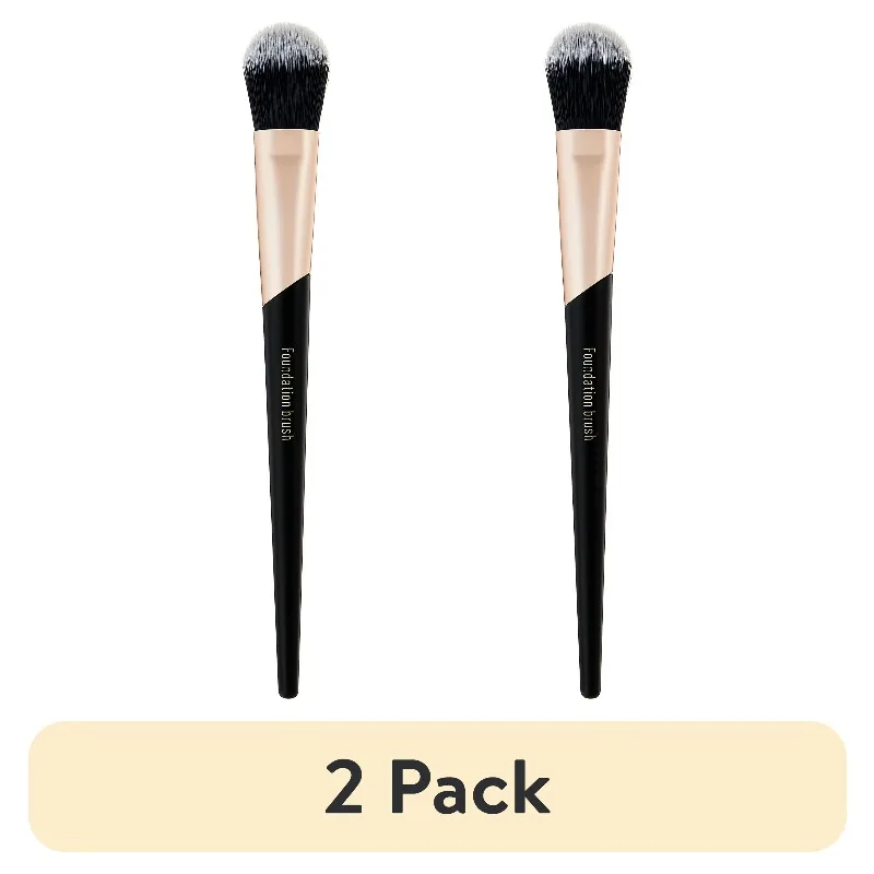 

(2 pack) Foundation Makeup & Cosmetic Brush for Smooth & Even Complexion, Black, 1 Count