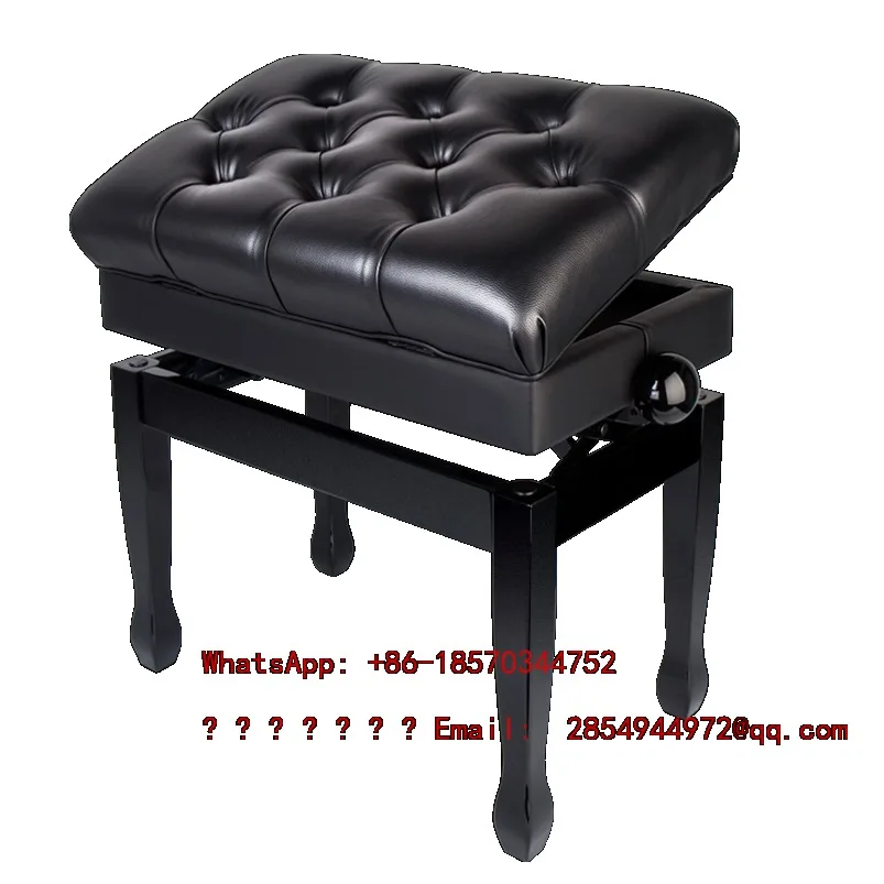 Solid Wood Piano Stool Lifting Single and Double with Bookcase Adjustable
