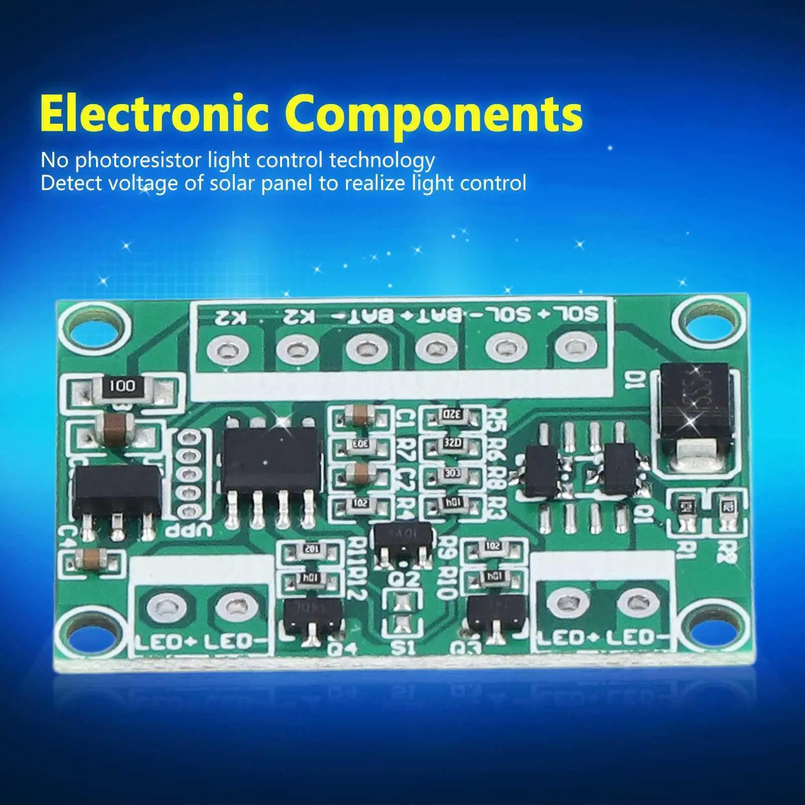 تعمل بالطاقة الشمسية مصباح الحديقة وحدة التحكم منخفضة الطاقة ضوء وماض لوحة دوائر كهربائية لعلامات الشوارع لمؤشر أصفر 6 فولت 12 فولت #3