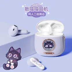 Genshin Impact Wanderer Meow Wireless Bluetooth Earphone HiFi Sound Quality Cute Scaramouche Cat Noise Reduction Earbuds