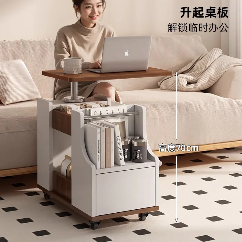 Sofa sideboard, side table, movable rotating pantry cabinet, household multi-functional storage cabinet