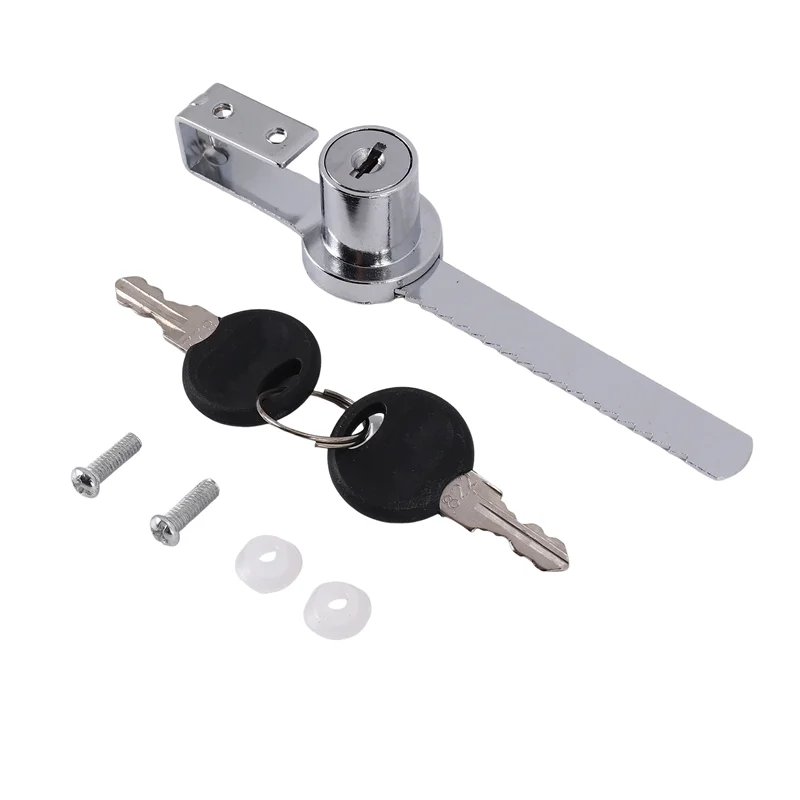 ABHU 디스플레이 케이스 잠금 슬라이딩 유리 도어 래칫 잠금 보안 유리 캐비닛 잠금 장치(키 2개 포함)