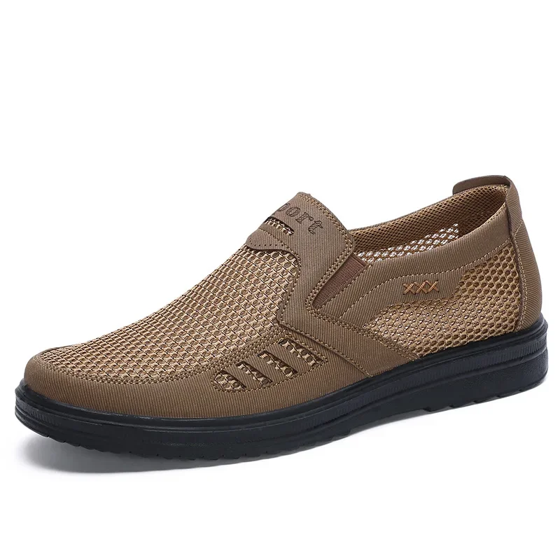 Fashion Summer Shoes Men Casual Air Mesh Shoes Large Sizes 38-46 Lightweight Breathable Slip-On Flats Chaussure Homme