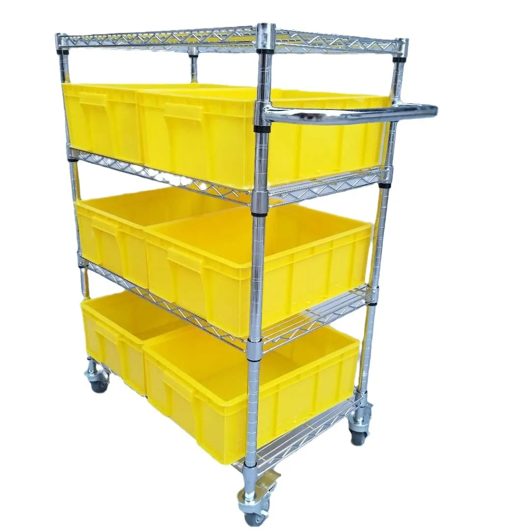 

Chrome-plated cargo trolley, construction double-deck trolley