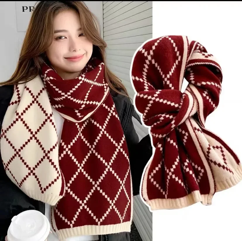 

Winter Women Warm Scarf Knit Spring Thick Warm Winter Scarves Long Female Winter Casual Warmer Women Hand Made Scarves T699