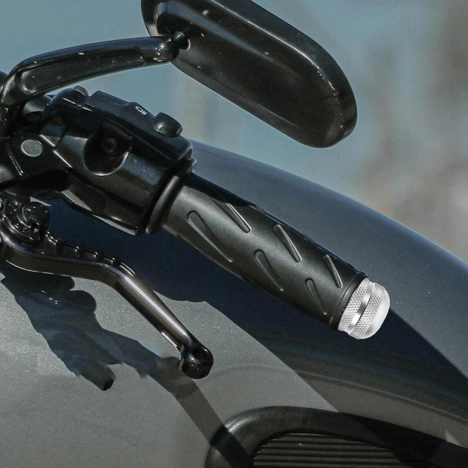 

Motorcycle Handlebar Plugs White Color Anti Vibration Balance End Caps Compatible Easy Installation