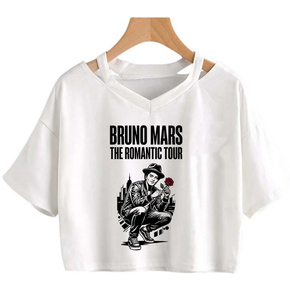 Bruno Mars the Romantic Tour Crop-Top Shoujo lustiges süßes koreanisches Mode-T-Shirt süße Szene Grunge – Detail 3
