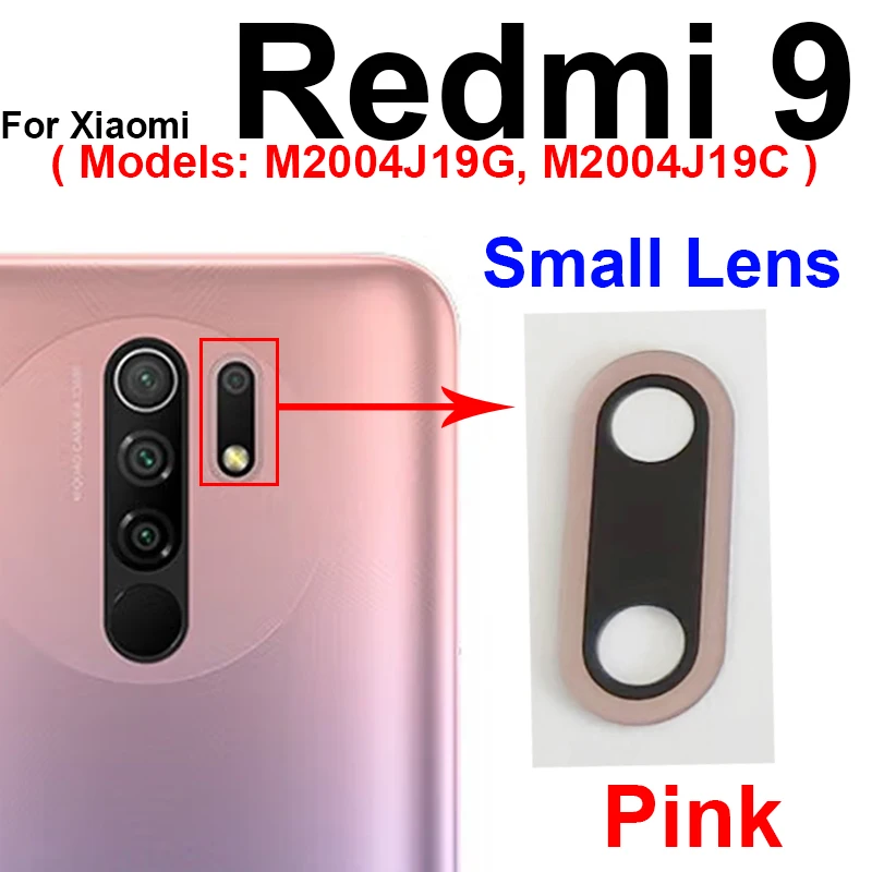 Big and Small Lens Back Rear Camera Glass Lens With Sticker For Xiaomi Redmi 9 M2004J19G M2004J19C Back Camera Glass Lens Parts