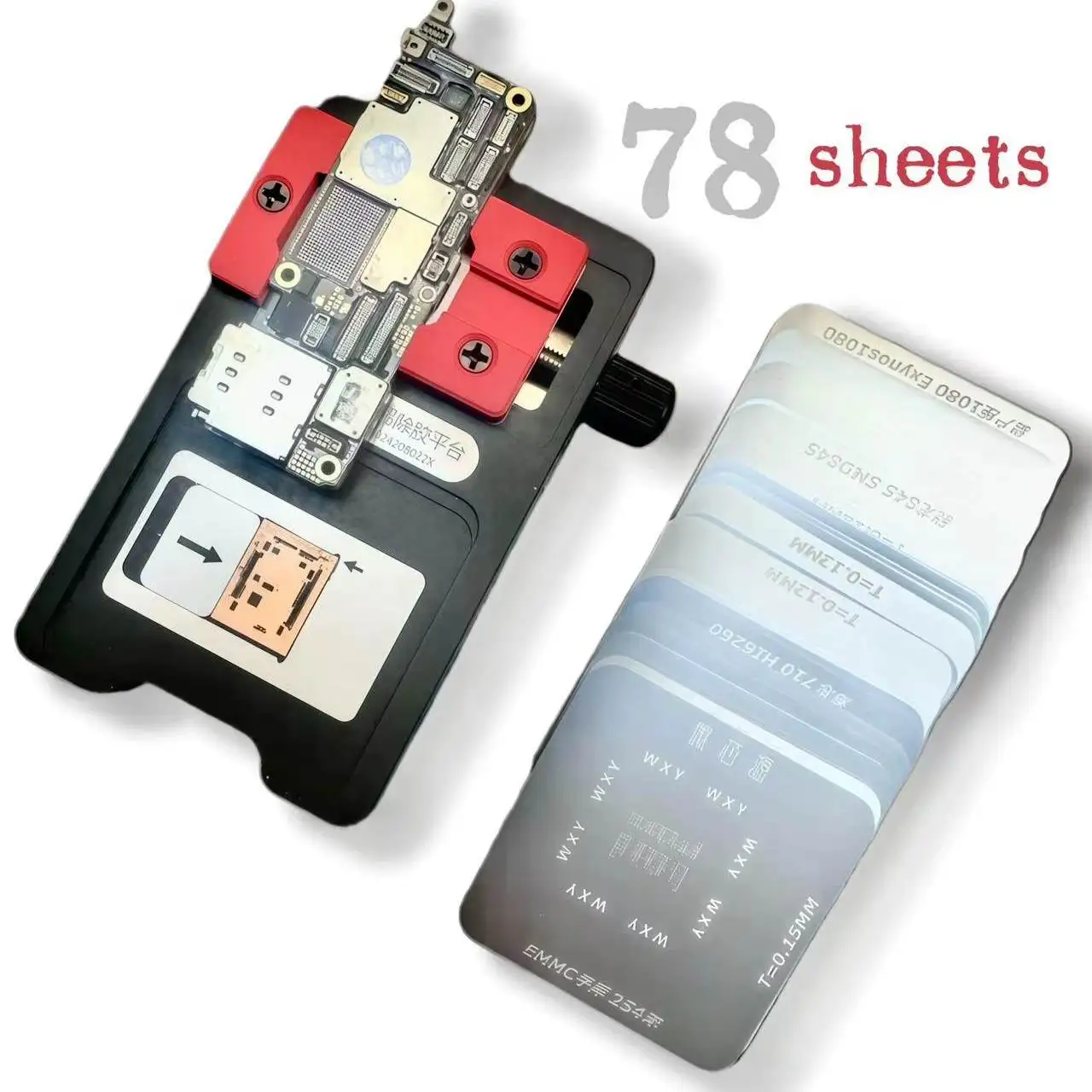 WXY 3-in-1 CPU Reballing Kit Magnetic Positioning Platform with 78 Stencil Sheets for iPhone Android Glue Removal Repair