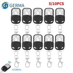 GERMA 5/10pcs 433MHz Copy Duplicator Remote Control 4 Button Electric Garage Door Gate Cloning Wireless 433.92 MHz Transmitter