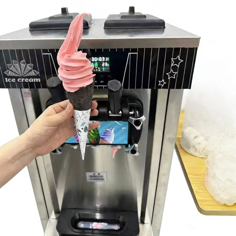 

450W Commercial Desktop Ice Cream Maker High Efficiency Small Scale Refrigeration Machine for Business Use