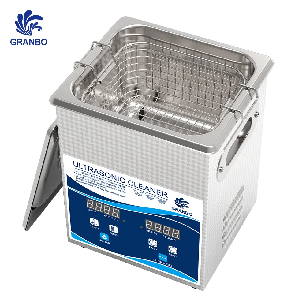 Granbo Portable Ultrasonic Cleaner 2L 60/120W Digital Cleaning Machine 40KHz 110V/220V Degas Ultrasonic Bath Jewelry Washer