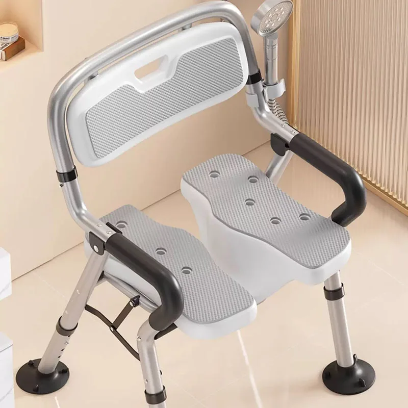 Designer Shower Bathroom Chair Foldable Space Saving Accessories Elderly Stool Stackable Disabled Silla Plegable Home Furniture